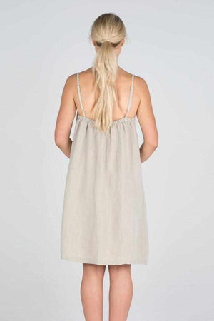 Eadie Slip Dress 100% Linen Natural