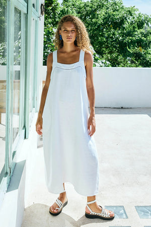 Eb & Ive Miramar Tank Maxi Dress White