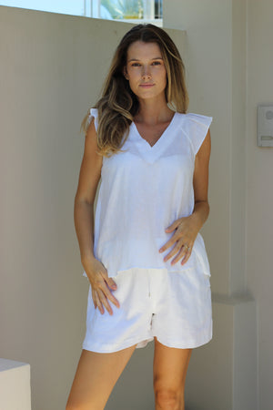 Haven Noosa Relaxed Linen Shorts Salt