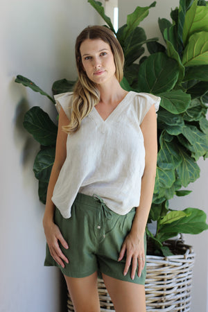 Haven Noosa Relaxed Shorts Dark Fern