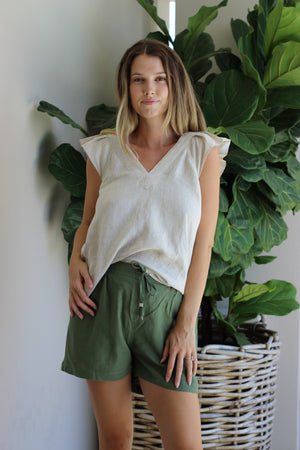 Haven Noosa Relaxed Shorts Dark Fern