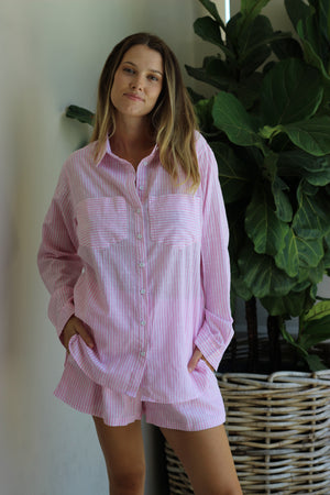 Dahlia & Sun Stripe Shirt Pink