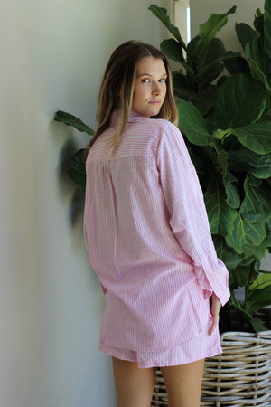 Dahlia & Sun Stripe Shirt Pink