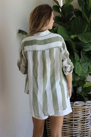 Soul Sparrow Dream Stripe Shirt Green