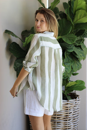 Soul Sparrow Dream Stripe Shirt Green