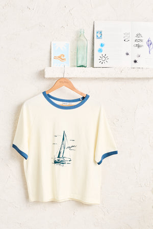 Rhythm Sailer Ringer Tee Cream