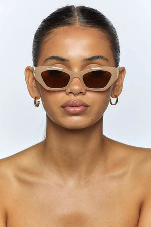 Peta + Jain Lana Rectangle Sunglasses Peach & Brown