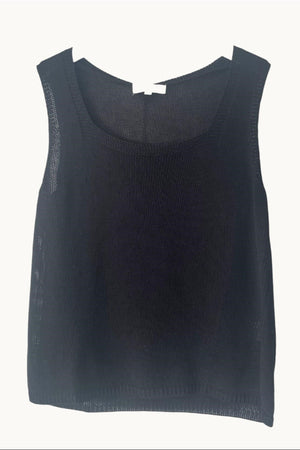 Little Lies Square Neck Knit Tank Black