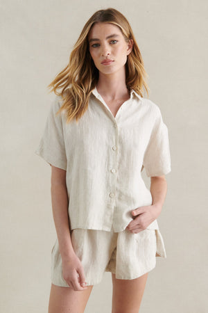 Little Lies Bronte Linen Short Natural