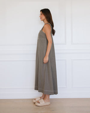 Label of Love Stitched Maxi Dress Khaki