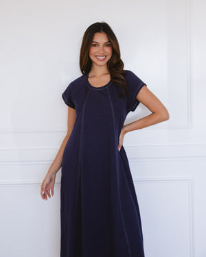 Label of Love Stitched Up Tee Dress Navy