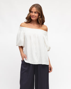 Label of Love Raya Off Shoulder Top Ivory