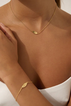 Angels Whisper Evil Eye 18K Gold Plated Necklace