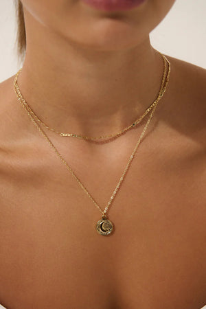 Angels Whisper Celestial Layered 18K Gold Plated Necklace