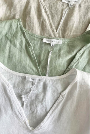 Little Lies Andrea Linen Top Natural