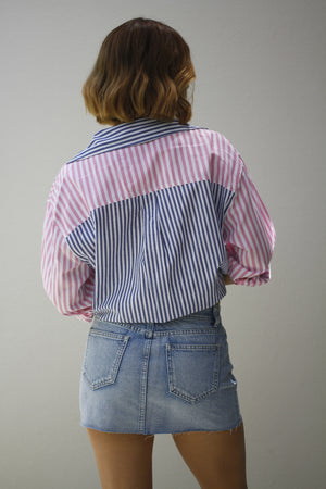 Wakee Thriller Denim Mini Skirt Mid Blue