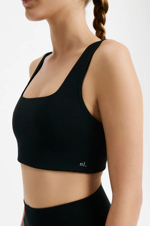 Nude Lucy Active Square Neck Crop Black