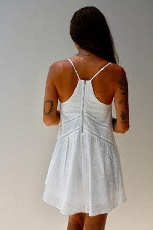 Goddess Anglaise Zip Dress White