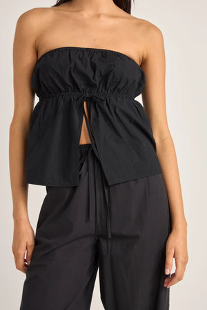 Rhythm Posie Gathered Top Black