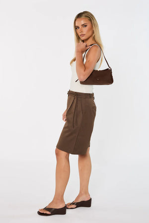 Peta + Jain Rachel Shoulder Bag With Fitting Chocolate Suede