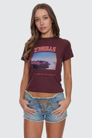 Thrills Full Throttle Boy Tee Bitter Chocolate