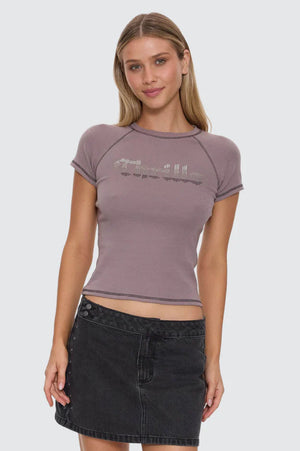 Thrills Glitch Studded Raglan Club Tee Shroom