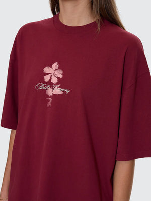 Thrills Full Bloom Oversized Tee Pomegranate