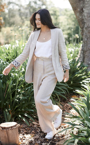 Eadie Tailored Pants Natural