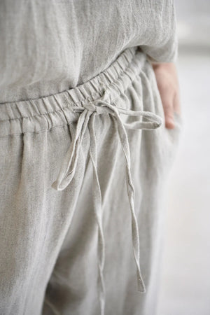Eadie Wide Leg Linen Pant Natural