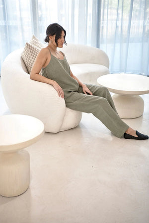 Eadie Wide Leg Linen Pant Pistachio