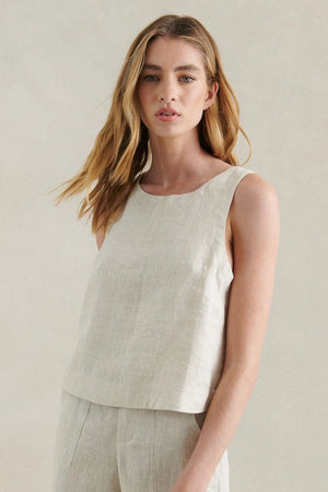 Little Lies Jude Linen Top Natural