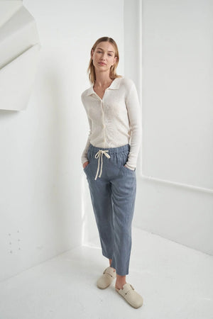 Little Lies Luxe Linen Pants Steel Blue