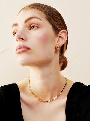 Angels Whisper Flat Mariner Chain Gold Plated Necklace