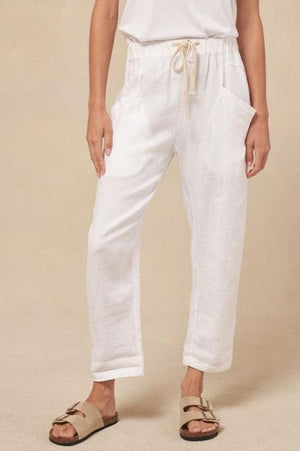 Little Lies Luxe Linen Pants White
