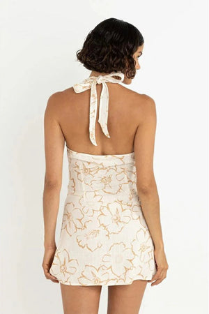 Rhythm Lulu Floral Wrap Mini Dress White