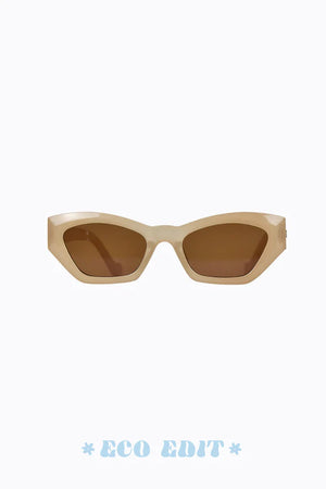 Peta + Jain Lana Rectangle Sunglasses Peach & Brown