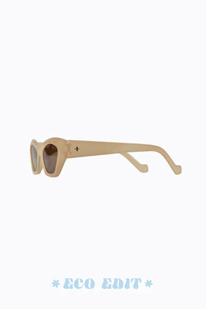 Peta + Jain Lana Rectangle Sunglasses Peach & Brown