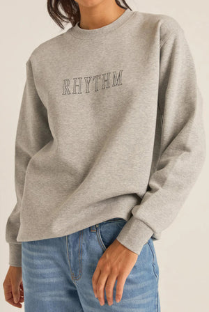 Rhythm Flagship Boyfriend Fleece Crew Grey Heather