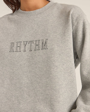 Rhythm Flagship Boyfriend Fleece Crew Grey Heather