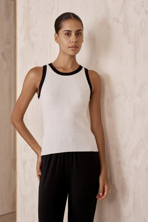 Little Lies Ria Tank Top White & Black
