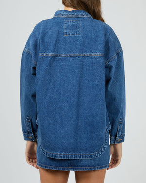 All About Eve Dale Shacket Heritage Blue