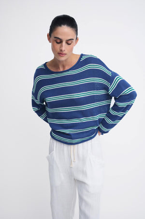 Little Lies Spring Knit Navy & Teal