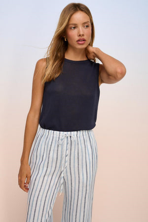 Little Lies Spring Tank Navy
