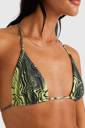 RVCA Distort Halter Slide Tri Green Leaf