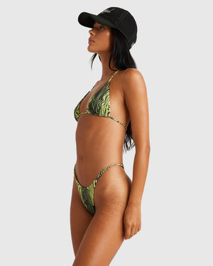 RVCA Distort Halter Slide Tri Green Leaf