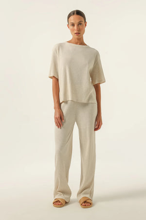 Nude Lucy Nude Lounge Ribbed Pant Cream Marle