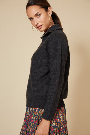 Eb & Ive Kinsella Zip Jumper Fossil