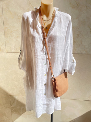 Eb & Ive Capella Frill Short Dress Salt