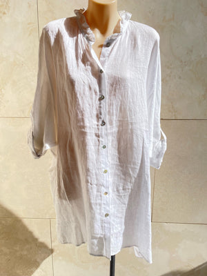 Eb & Ive Capella Frill Short Dress Salt