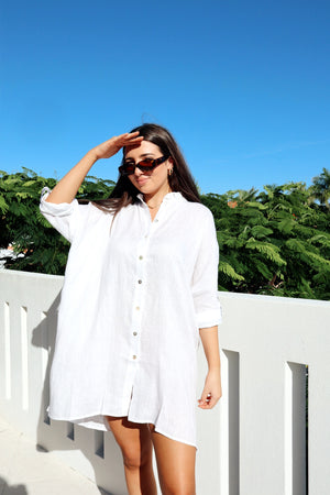 Eb & Ive Capella Frill Short Dress Salt